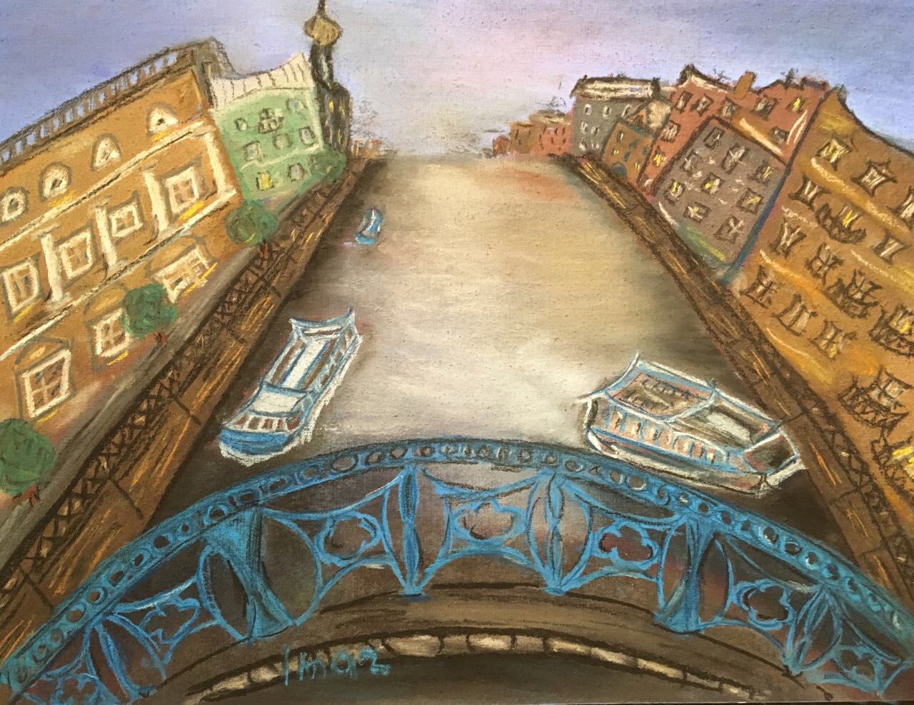 Картина с синим мостом Питер